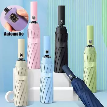 Автоматический складной зонт с 8 костями, многоцветный ретро-зонт от солнца и дождя для мужчин и женщин, солнцезащитный зонт от солнца