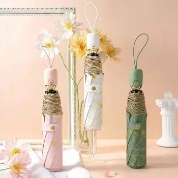 Автоматический складной зонт, женский роскошный карманный ветрозащитный зонт, ультра легкий Paraguas Resistente Al Viento Y Agua, украшение зелёный