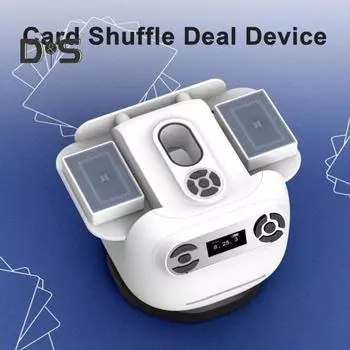 Автоматический тасовщик карт для дилера от 1 до 8 игроков 2-в-1 электрический 2-колодный покерный карточный дилерский аппарат вращающийся на 360 градусов перезаряжаемый тасовщик карт белый