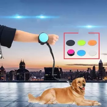 Автоматический телескопический поводок для домашних животных, автоматический нейлоновый поводок для собак на запястье без помощи рук, поводок для домашних животных, поводок небесно-голубой