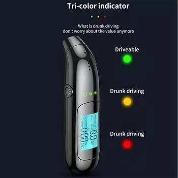 Автоматический тестер алкоголя тестер алкотестер с дисплеем перезаряжаемый профессиональный спиртометр для предотвращения вождения автомобиля тестер алкоголя чёрный