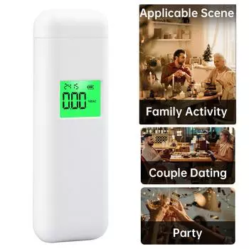 Автоматический тестер алкоголя Type-C, тестер алкоголя с ЖК-дисплеем, портативный перезаряжаемый алкотестер