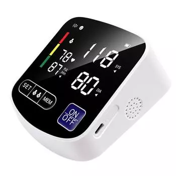 Автоматический тонометр, интеллектуальный светодиодный полноэкранный электронный монитор артериального давления на плече, прибор для измерения артериального давления на плече чёрный