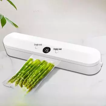 Автоматический вакуумный упаковщик для упаковки пищевых продуктов: Компактная бытовая машина для сухих и влажных закусок White (SJT618) + 10 bags. U.S. regulations белый