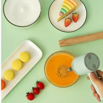 Автоматический венчик для яиц, электрический, бытовой, для выпечки, взбиватель для крема и теста, миксер для торта, мини-миксер для крема, электрический, беспроводной, ручной розовый