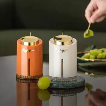 Автоматический всплывающий держатель для зубочисток, контейнер для домашнего стола, ящик для хранения зубочисток, креативный диспенсер для зубочисток для дома, гостиной зелёный