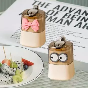 Автоматический всплывающий держатель для зубочисток, пыленепроницаемый, влагостойкий, прозрачный дизайн, многоразовая коробка для зубочисток нажимного типа для дома, гостиной, столовой A