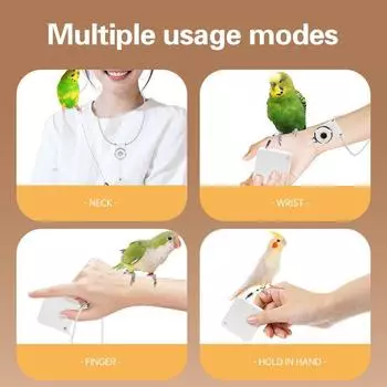 Автоматический выдвижной поводок для попугаев с кольцом для ног - безопасная шлейка для полетов неразлучников, корелл и других мелких птиц