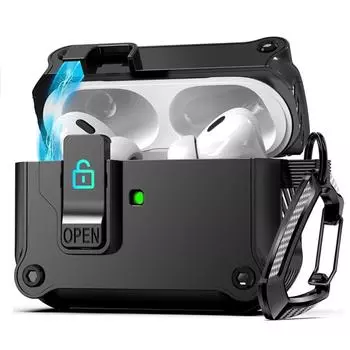 Автоматический выдвижной противоударный жесткий чехол для наушников Airpods 4 2024 3 1 Pro 2 Pro2 Чехол для наушников Air Pods 4 Gen с крючком For Airpods Pro красный