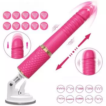 Автоматический выдвижной вибрирующий дилдо - тихий стимулятор клитора для женщин, перезаряжаемая водонепроницаемая игрушка для взрослых для пар Without bracket