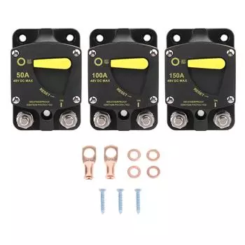 Автоматический выключатель 12 В до 48 В постоянного тока с ручным сбросом автоматический выключатель для RV Marine Boats T 50A
