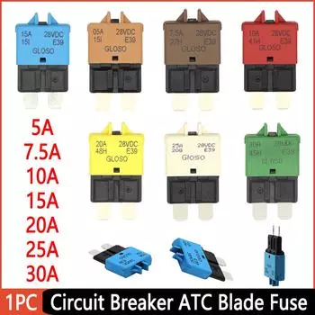 Автоматический выключатель 15A ATC Blade Fuse с ручным сбросом, восстанавливаемый 15 А 28 В постоянного тока для морских ралли, автомобильных лодок, автомобильных аксессуаров, деталей