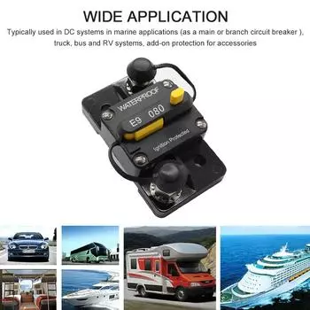 Автоматический выключатель 80A с двумя батареями, ручной сброс, водонепроницаемый предохранитель IP67 12 В 24 В
