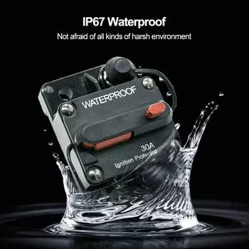 Автоматический выключатель AMP 30/40/50A, двойной аккумулятор, IP67, водонепроницаемый, 12 В, 24 В, ручной сброс, автомобильный автоматический выключатель 30A
