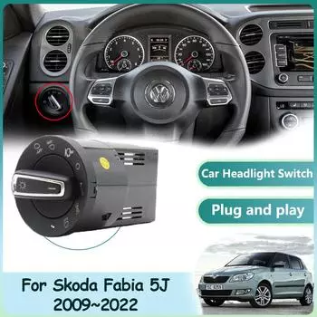 Автоматический выключатель фар автомобиля для Skoda Fabia MG 5J Combi Tour NJ MK2 2009~2024 Датчик света Автоматическая фара Аксессуары для интерьера