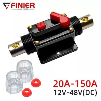 Автоматический выключатель с предохранителем Power Protect Троллинг с ручным сбросом Предохранитель Инвертор 20A - 150A 12V - 48V DC Водонепроницаемый автомобильный катер Руководство для автомобильной аудиосистемы 20A