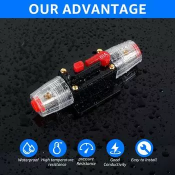 Автоматический выключатель с возможностью восстановления 20/60 А, водонепроницаемый автомобильный автоматический выключатель, предохранитель защиты питания, совместимый с системами 12 В-48 В