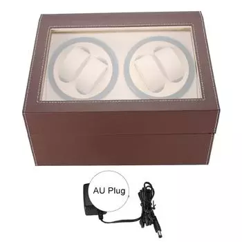 Автоматический заводной механизм для часов с вращением для 4 автоматических часов, 6 дисплеев для хранения наручных часов коричневый