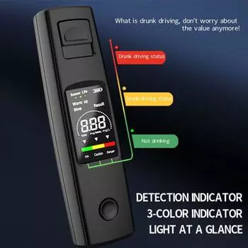 Автоматический ЖК-цифровой алкоголь USB самоочищающийся интеллектуальный сигнал тревоги голосовой мониторинг дорожного движения продувка воздуха высокоточный тестер белый