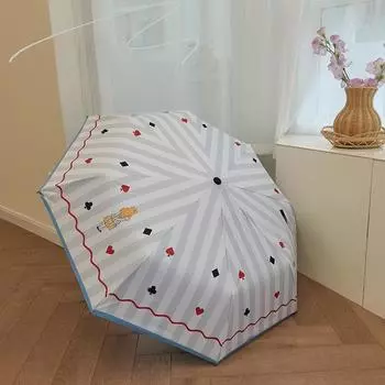 Автоматический зонт Alice Retro для женщин - защита от солнца и дождя, защита от ультрафиолета, стильный нишевый солнцезащитный козырек