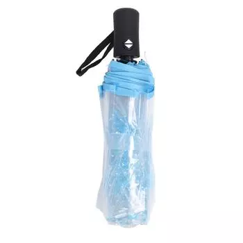 Автоматический зонт многоцелевой 8-спицевый модный прозрачный цветочный узор складной дорожный зонт синий