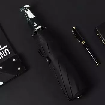 Автоматический зонт от дождя и солнца с черным покрытием, анти-УФ-излучением, 3 складных ветроустойчивых авто, роскошный большой ветрозащитный для женщин и мужчин, 10 спиц