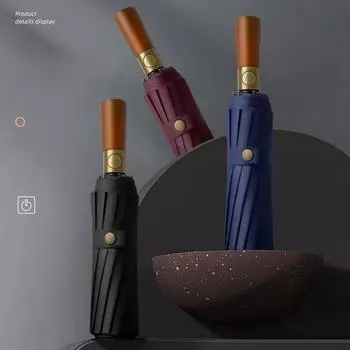 Автоматический зонт от дождя с 10 костяными ручками, складная защита от ультрафиолета в винтажном стиле, для мужчин и женщин, подходит для многих случаев