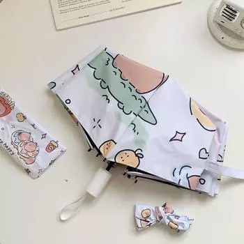 Автоматический зонт от солнца, зонтик от дождя двойного назначения, милый зонт с капибарой для женщин и девочек Manual