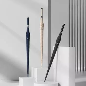 Автоматический зонт с длинной ручкой, усиленный ветрозащитный зонт с 8 ребрами, мужской зонт для бизнеса, кемпинга, большие зонты