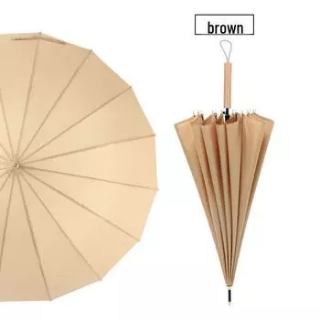 Автоматический зонт с длинной ручкой в японском стиле — компактный и стильный 16 Ribs