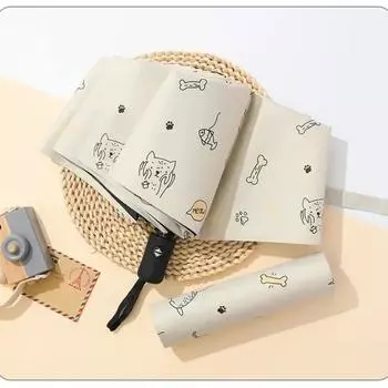 Автоматический зонт с защитой от ультрафиолета, зонт от солнца, складной зонт, виниловый зонт с изображением животных, дождь или блеск, зонт двойного назначения