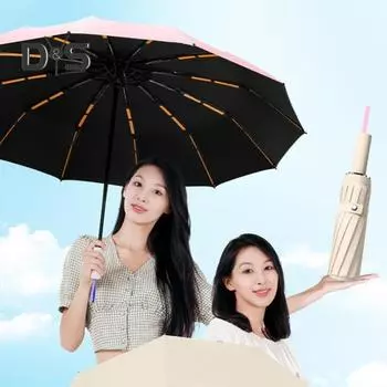 Автоматический зонт с защитой от ультрафиолета, портативный солнцезащитный зонт, ветрозащитный, легкий, водонепроницаемый, для путешествий, складной зонт от солнца и дождя, зонтик темно-синий
