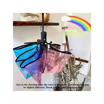 Автоматический зонт, симпатичный прозрачный зонт, ветрозащитный и дождезащитный, портативный складной зонт для путешествий и игр