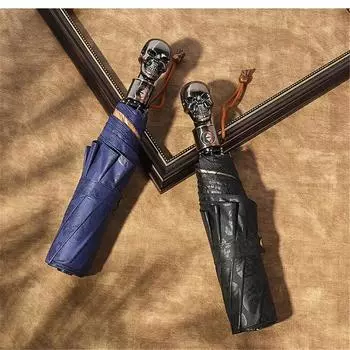 Автоматический зонт ветрозащитный череп ручка складной дождь женский авто роскошный большой ветрозащитный зонт дождь украшение