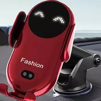 Автоматическое автомобильное беспроводное зарядное устройство мощностью 15 Вт для iPhone 13 12 14 Xr X 15Samsung S20 S10 магнитный держатель для телефона с инфракрасным датчиком USB As Picture красный