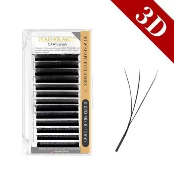 Автоматическое цветение W-образное цветение 3D 4D 5D 6D 7D Готовые веерные наращивание ресниц Натуральный мягкий свет Отдельные ресницы D&0.07mm&( 8-12mm )mix