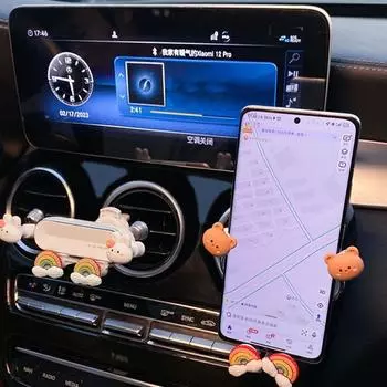 Автоматическое крепление, мультяшное автомобильное крепление для телефона, поддержка телефона, автомобильная подставка для телефона, держатель для смартфонов bear