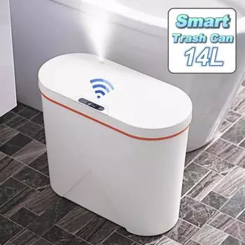 Автоматическое мусорное ведро с диффузором эфирного масла, мусорные баки для ванной с крышкой, датчик движения, бесконтактный мусорный бак для спальни, кухни