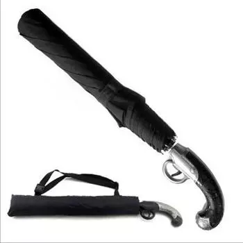 Автоматизация креативный зонтик с ручкой-пистолетом, летний солнечный зонтик, зонтик-пистолет, персонализированный зонтик, подарок чёрный
