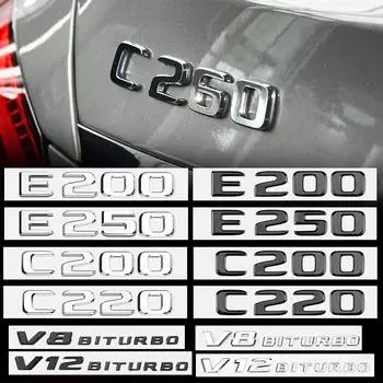 Автомобиль 3D ABS багажник с буквами логотип значок эмблема наклейки наклейка для E Class C43 E53 C63 C200 C260 E300 4Matic W212 E200 серебряный