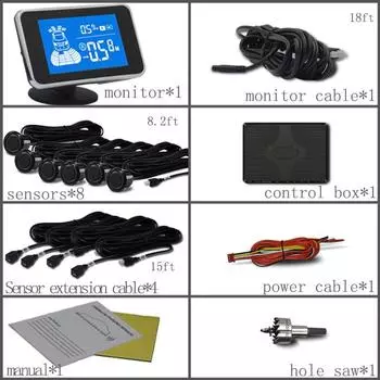 Автомобиль 8 резервных радаров датчики парковки комплект парктроник автомобиль автомобильный реверсивный электроника задний автоматический детектор помощь при движении задним ходом