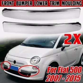 Автомобиль ABS хром передний бампер верхняя нижняя отделка молдинг хром для Fiat 500 2007-2015 серебряный