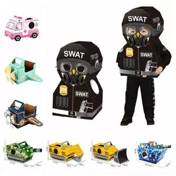 Автомобиль Динозавр Картонная Коробка Двигатель Автомобиль Динозавр Бумажный Дом Ролевая Игра no.1