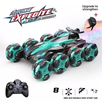 Автомобиль для трюков на радиоуправлении с датчиком жестов, автомобиль с ручным управлением 2,4 ГГц для детей, игрушечная машина на радиоуправлении со световыми эффектами и музыкой, внедорожный автомобиль для дрифта на радиоуправлении с вращением на 360°