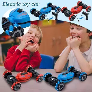 Автомобиль для трюков на радиоуправлении с датчиком жестов, светом и музыкой - новая версия автомобиля с дистанционным управлением и датчиком жестов. Внедорожник с поворотом на 360°. 2.4GHZ RC трюковая машина One Size синий