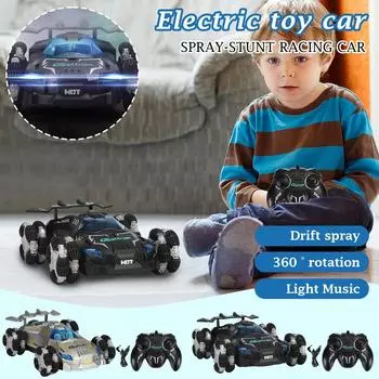 Автомобиль для трюков на радиоуправлении с датчиком жестов, светом и музыкой - новая версия автомобиля с дистанционным управлением и датчиком жестов. Внедорожник с поворотом на 360°. 2.4GHZ RC трюковая машина One Size чёрный