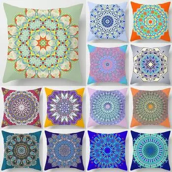 Автомобиль Гостиная Диван Чехлы Ретро узор Круглый принт Роскошный домашний декор Наволочка 40x40cm