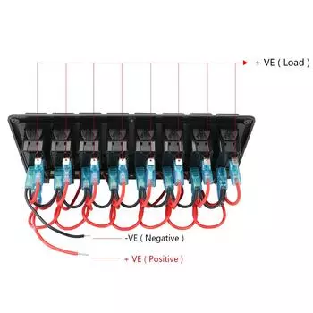 Автомобиль грузовик автофургон внедорожники морской 8-клавишный светодиодный переключатель панель 12/24 В кулисный переключатель панель автоматические выключатели с предохранителем красный
