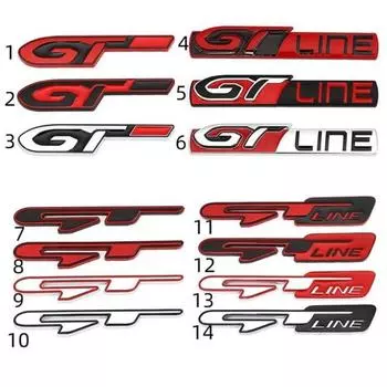 Автомобиль GT LINE Styling Metal Car Badge Rear Emblem tail наклейка для 206 208 308 307 207 208 3008 407 508 2008 RCZ Rio K3 K5 Style-1