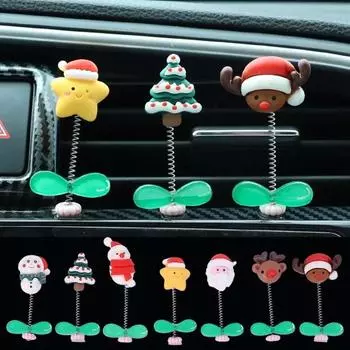 Автомобиль качающаяся голова Санта-Клауса украшения центральная консоль приборная панель лось снеговик новогодняя елка украшения для подарка звезда